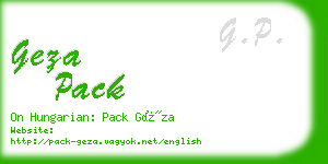 geza pack business card